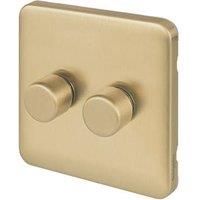 Schneider Electric Lisse Deco 2-Gang 2-Way Dimmer Switch Satin Brass (361FF)