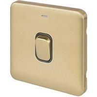 Schneider Electric Lisse Deco 20AX 1-Gang DP Control Switch Satin Brass with LED with Black Inserts (838FF)
