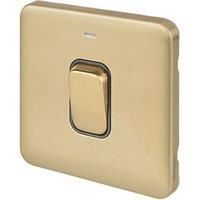 Schneider Electric Lisse Deco 50A 1-Gang DP Cooker Switch Satin Brass with LED with Black Inserts (255FF)
