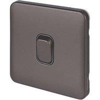 Schneider Electric Lisse Deco 10AX 1-Gang 2-Way Light Switch Mocha Bronze with Black Inserts (334FF)