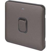 Schneider Electric Lisse Deco 20AX 1-Gang DP Control Switch Mocha Bronze with LED with Black Inserts (950FF)