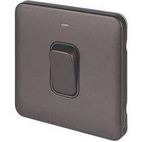 Schneider Electric Lisse Deco 50A 1-Gang DP Cooker Switch Mocha Bronze with LED with Black Inserts (822FF)