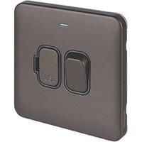 Schneider Electric Lisse Deco 13A Switched Fused Spur with LED Mocha Bronze with Black Inserts (158FF)