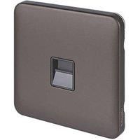 Schneider Electric Lisse Deco Master Telephone Socket Mocha Bronze with Black Inserts (975FF)