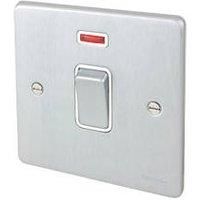 Schneider Electric Ultimate Low Profile 20AX 1-Gang DP Control Switch Brushed Chrome with Neon with White Inserts (6233J)