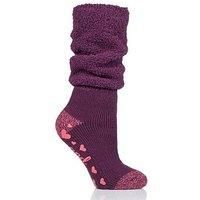 Ladies Thermal Warm Heat Holders Gripper Home Lounge Bed Sock Feather Top