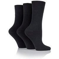 Gentle Grip Ladies Cotton Non Binding Honeycomb Top 4-8 Pack Of 3 Black