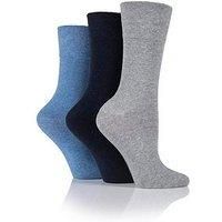 3 Pair Blue Footnurse Gentle Grip Diabetic Socks Ladies 4-8 Ladies - Iomi