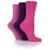 IOMI SOCKSHOP Footnurse Ladies Gentle Grip Diabetic Socks Pack of 3 Pink 4-8