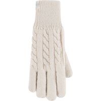 Women's 1 Pair SOCKSHOP Heat Holders Willow Cable Gloves Cream M/L