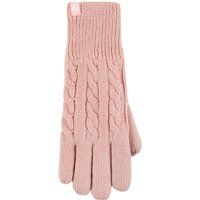 Ladies 1 Pair SOCKSHOP Heat Holders Willow Cable Gloves Dusky Pink S/M