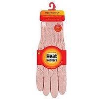 Ladies 1 Pair SOCKSHOP Heat Holders Willow Cable Gloves Dusky Pink M/L