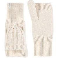 SOCKSHOP Heat Holders Ladies Ash Cable Knit Converter Mittens Pack of 1 Cream One Size