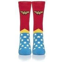 HEAT HOLDERS SOCKSHOP Ladies 1.6 TOG Lite DC Wonder Woman Thermal Socks Pack of 1 Blue/Red 4-8