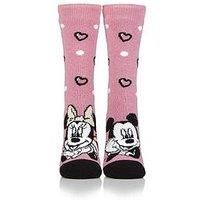 HEAT HOLDERS SOCKSHOP Ladies Disney 1.6 TOG Lite Minnie Mouse Thermal Socks Pack of 1 Pink 4-8