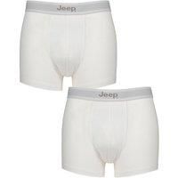 2 Pack White Cotton Plain Fitted Hipster Trunks Men's Small - Jeep