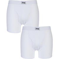 2 Pack White Cotton Plain Fitted Key Hole Trunk Boxer Shorts Men's Small - Jeep