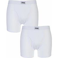 2 Pack White Cotton Plain Fitted Key Hole Trunk Boxer Shorts Men's Extra Large - Jeep