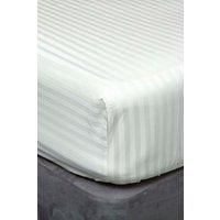 Belledorm Hotel Suite Satin Stripe Fitted Sheet Ivory Double