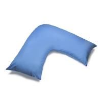Belledorm Blue V shaped pillow case cover with poppers - 200 thread count percale - pregnancy maternity orthopaedic support nursing (Sky Blue)