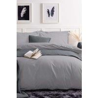 Belledorm Easy Care 200 Thread Count Cotton Polyester Percale Duvet Cover in Light Grey | Size: Single