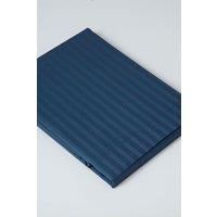 540 Thread Count Egyptian Cotton Satin Stripe Flat Sheet Double Bed Size in Navy Blue