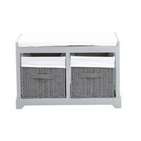 Casa Bench With Drawers, White