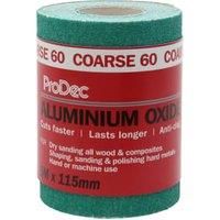 ProDec 5m Roll 60 Grit Coarse Grade Green Aluminium Oxide Abrasive Sanding Paper for Sanding Wood, Paint, Plaster, Filler, Metal and More, 115mm Wide Sandpaper Compatible with Machine Sanders