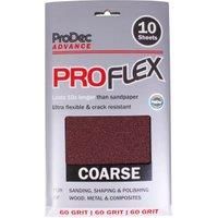 ProDec Advance 10 Sheets Coarse Grade 60 Grit Proflex Ultra Flexible Crack Resistant Aluminium Oxide Abrasive Sanding Paper for Sanding Wood, Paint, Plaster, Filler, Metal & More, 9" x 5.5",230x140mm