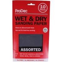 ProDec Wet & Dry half size assorted - 10 Sheets 230mm x 140mm