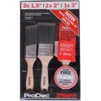 ProDec Trojan 6 piece Synthetic Paint Brush Set for a Smooth Finish Painting with Emulsion, Gloss and Satin Paints on Walls, Ceilings, Wood and Metal - 2x 1.5, 3x 2 and 1x 3 inch Brushes