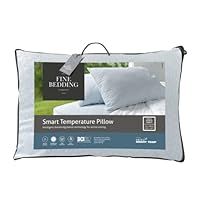 The Fine Bedding Company | Smart Temperature Pillow | Activated Cooling Technology | Medium Support | 100% Cotton | Machine Washable