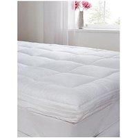 The Fine Bedding Company - Dual Layer Mattress Topper - Deep Fill Hotel Quality - 100% Polyester Filling - Machine Washable (King)
