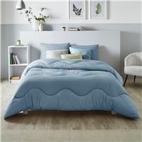 Night Lark Blue Linen 10.5 Tog Coverless Quilt And Pillowcase Set