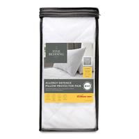 The Fine Bedding Company - Allergy Defence Pillow Protector - Anti Allergy Protection - Cat/Dog Dander, Pollen, Dust Mites. HeiQ Allergen Tech - Machine Washable - Hypoallergenic
