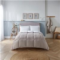 Night Lark Gingham Taupe 10.5 Tog Coverless Duvet Set
