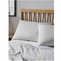Night Lark - Pillowcase Pair - Linen Print Collection - Super Soft Touch - Two Printed Microfibre Pillow Covers - Luxury Bedding - Cloud Grey