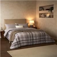 Night Lark Coverless Duvet & Pillowcase Set - Lightweight, Reversible, Hypoallergenic – Autumn Collection – All-in-One Comforter – Machine Washable (Natural Check, King - 10.5 Tog)