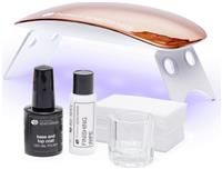 14 Day Gel Polish Nails LED Lamp Kit, with Base Top Coat, 60 Second Cure LED Lamp, Basic Manicure Tools, Nails Salon Set Gifts for Women, 14 Day Wear, Salon-Quality Nails