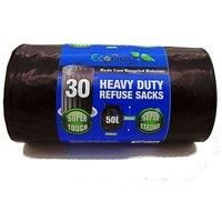 Ecobag 50L Heavy Duty Bin Bags - Pack of 30