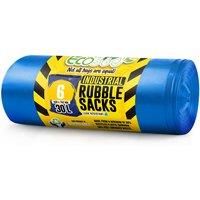 EcoBag 6 Pack Heavy Duty Rubble Sacks Heavy Duty 30L Blue Recyclable Rubble Bags Leak Resistant Refuse Sacks Strong Bin Bags for Builders Garden Waste DIY and Kitchen Use 80 Micron (500x762mm)