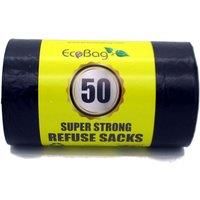 Ecobag 90L Heavy Duty Bin Bags - Pack of 50, Black