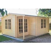 Shire Twyford 14X17 Toughened Glass Apex Tongue & Groove Wooden Cabin