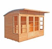 Shire Orchid curved roof 10x6 Curved Shiplap Wooden Summer house