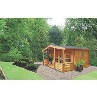 Shire Lydford 2 12' x 16' 6" (Nominal) Apex Timber Log Cabin with Assembly (61473)