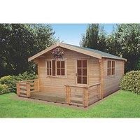 Shire Kinver 12' x 13' 6" (Nominal) Apex Timber Log Cabin (62552)