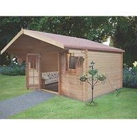 Shire Loxley 2 13' 6" x 13' 6" (Nominal) Apex Timber Log Cabin (50216)