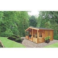 Shire Lydford 2 12' x 16' 6" (Nominal) Apex Timber Log Cabin (62514)