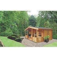 Shire Avalon 13' 6" x 16' 6" (Nominal) Apex Timber Log Cabin (64745)