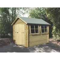 Shire Solway 2 10' x 10' (Nominal) Apex Timber Log Cabin with Assembly (38953)